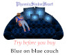 Blue on blue couch