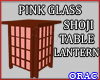 B Pink Glass Lamp Table