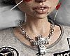 STUD CROSS NECKLACE