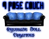 Blue&Black 4 Pose Couch