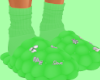 Green Slippers W/ Socks