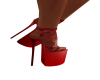 Red Lace Stacked Heel