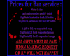 DNC Bar Prices Sign