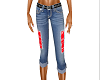 Red  ripped capris