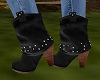Suede Cowgirl Boots  Blk