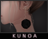 K| puff earrings blk