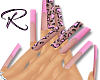 $| Pink Print Nails