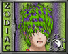 Purple Green emo hair