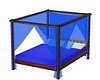 blue 4 poster bed