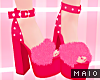 🅜LOVE: red fur heels