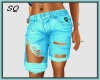 SQ Teal Faded Out Shorts