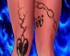 666 leg tattoos, RL.