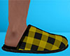 Yellow Slippers Plaid M