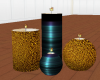 Teal. Gold Floor Candles