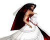 red & white wedding veil