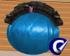 Round Leather Rug Blue1