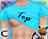 (C) Blue "Top" Shirt