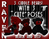 RED & BLACK CUDDLE BEARS