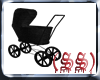 (SS) black baby stroller