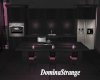 Pink And Black Kitchen