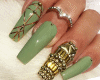 ! Green & Gold Nails