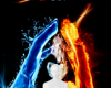 Fireice hand background