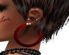 multi earrings/red hoops