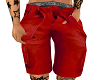Red Cargo Shorts