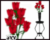 RedRoses black Vase