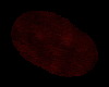 Red Fur Oval Rug