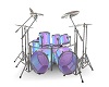 purple and pink drum set