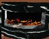 Black marble fire place