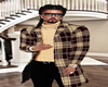 BROWN PLAID COAT