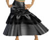 Black silk long skirt