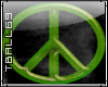 neon green peace sign