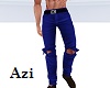 Blue Ripper Pants