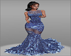 Blue Glit Mermaid Gown