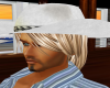 white hat/hilighted hair