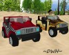 2 JEEPS REDnGOLD