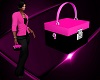 Handbag, black & pink