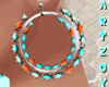 ! Coral Turquoise Hoops