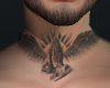 Neck Tatt Praying Hands