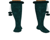 teal boots with fuzzy