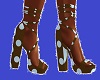brown n blue polka heels