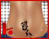 [K] Black Rose Belly Tat