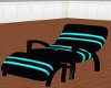 teal and black lounger