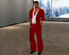 Red White Casual Suit