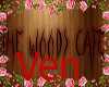 V| Woods Cafe sign