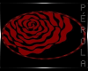 Red Rose Oval Rug