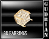 (G) 3D GOLD EARRINGS